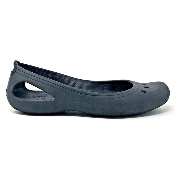 Crocs Kadee Ballet Flats Women's Size 10 Black Slip On Comfort Shoes Cut Outs - Picture 5 of 10
